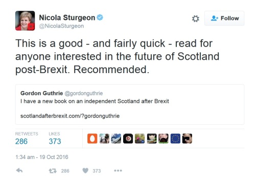 First Minister endorses book which trashes previous SNP currency stance as "weak". There's a thing. 